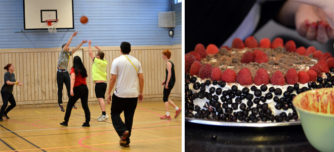 Basket, Xbox och tårta!